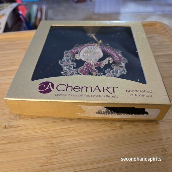 Christmas 2016 Baby's First Christmas Brass Ornament By ChemArt - Picture 7 of 8